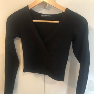black long sleeve v-neck from brandy melville